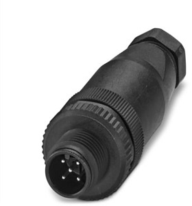 Sensor-Aktor-Stecker 5pol. M 12 gerade mit Kunststoffrändel