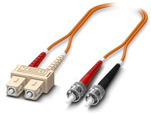 OM2-Duplex-Jumper, Multimode, ST-SC UPC-Schliff, Länge 2 m