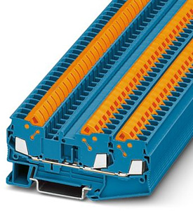 QUICKON-Dreileiter-Klemme 2,5qmm Schnellanschluss blau