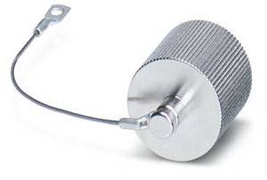 Metall-Staubschutzkappe mit Stahlse l für M23 Hybridsteckverbinder mit