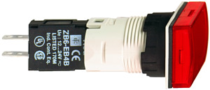 Leuchtmelder 24V D=16mm rot Harmony XB6 rechteckig LED/Stecker IP65