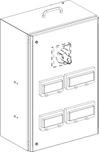 KS Abgangskasten,250A, leer, 3L+N+P