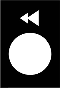Symbolschild Hubwerk senken Ab V1-V2 schwarz