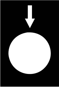 Symbolschild Hubwerk senken schwarz