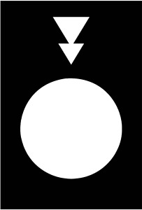 Symbolschild schwarz Hubwerk senken