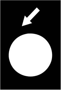 Symbolschild Fahrwerk links schwarz