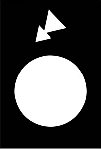 Symbolschild Fahrwerk links schwarz
