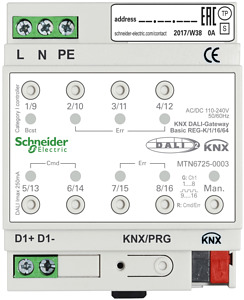 KNX DALI-Gateway Basic REG-K/1/16/6 4 1Kanal
