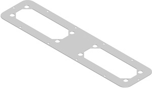 Kabeleinführ.platte HxB 545x130mm 2 Ausschnitte