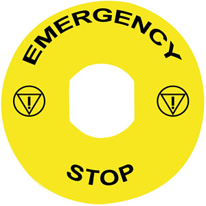 NOT-AUS-Schild d=90mm