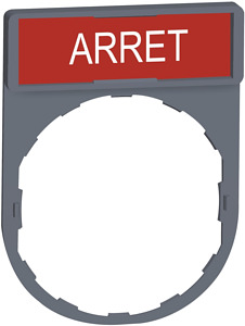Schildträger 30x40mm, mit Schild AR RET, für Harmony 22mm, in grau