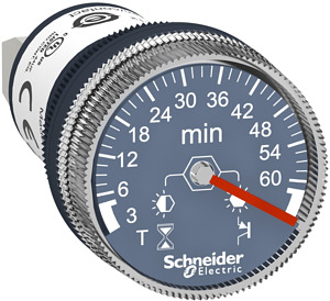 Timer/Zeitrelais für Fronteinbau 22 mm 24VDC 3min bis 60min