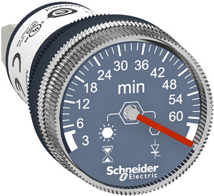 Timer/Zeitrelais für Fronteinbau 22 mm 100-240V ACDC 3min bis 60min