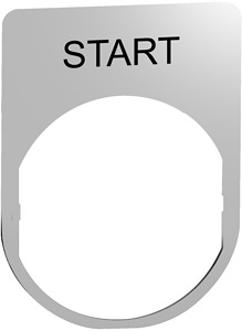 Schildträger 30x40mm, mit Beschrift ung START, für Harmony 22mm, aus Metall