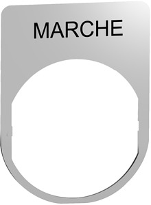 Schildträger 30x40mm, mit Beschrift ung MARCHE, für Harmony 22mm, aus Metall