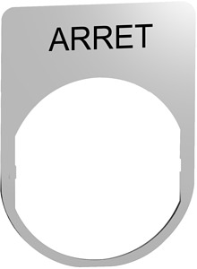 Schildträger 30x40mm, mit Beschrift ung ARRET, für Harmony 22mm, aus Metall