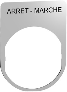 Schildträger 30x40mm, mit Beschrift ung ARRET-MARCHE, für Harmony 22mm, Meta