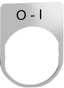 Schildträger 30x40mm, mit Beschrift ung 0-I, für Harmony 22mm, aus Metall