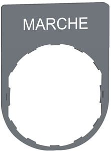 Schildträger 30x40mm, mit Beschrift ung MARCHE, für Harmony 22mm, in grau
