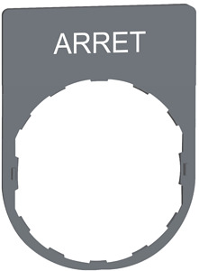 Schildträger 30x40mm, mit Beschrift ung ARRET, für Harmony 22mm, in grau