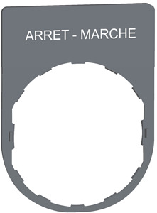 Schildträger 30x40mm, mit Beschrift ung ARRET-MARCHE, für Harmony 22mm, in g