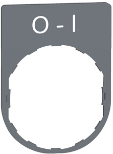 Schildträger 30x40mm, mit Beschrift ung 0-I, für Harmony 22mm, in grau