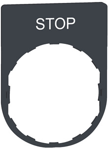 Schildträger 30x40mm, mit Beschrift ung STOP, für Harmony 22mm