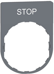 Schildträger 30x40mm, mit Beschrift ung STOP, für Harmony 22mm, in grau