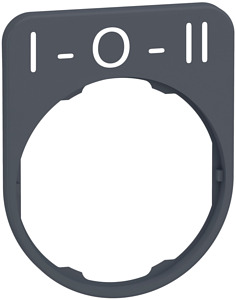 Schildträger 40x50mm, mit Beschrift ung I-0-II, für Harmony 30mm, in grau