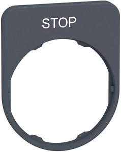 Schildträger 40x50mm, mit Beschrift ung STOP, für Harmony 30mm, in grau