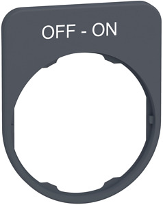 Schildträger 40x50mm, mit Beschrift ung OFF-ON, für Harmony 30mm, in grau