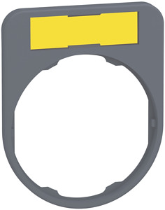 Schildträger 40x50mm, unbeschriftet weiß/gelb, für Harmony 30mm, in grau