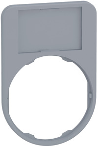 Schildträger 40x60mm, mit Schild sw /rt, unbeschriftet, für Harmony 30mm, gr