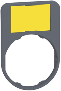 Schildträger 40x60mm, mit Schild ge /ws, unbeschriftet, für Harmony 30mm, gr