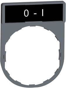 Schildträger 30x40mm, mit Schild 0- I, für Harmony 22mm, in grau