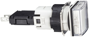 Leuchtmelder 24V D=16mm weiß Harmony XB6 quadratisch LED/Stecker IP65