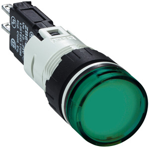 Leuchtmelder 24V D=16mm grün Harmony XB6 rund LED und Stecker IP65