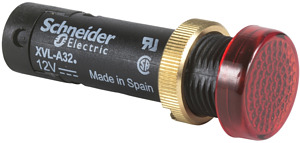 LED-Meldeleuchte 12V rot d=12mm IP65 GS