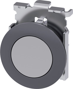 Drucktaster 30mm rund Metall matt grau Frontring flachen Einbau tastend