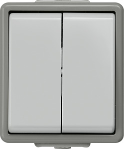 Doppel-Wechselschalter 2-fach DELTA fläche AP IP44 10A 250V