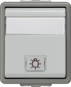 Wechselschalter mit Fenster DELTA fläche AP IP44 Beschrift.feld