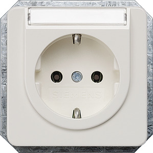 SCHUKO-Steckdose 16A DELTA profil titanweiss Beschrift.