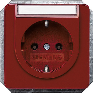 SCHUKO-Steckdose 16A DELTA profil 250V rot Beschriftung.