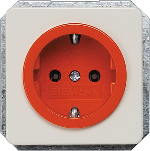 SCHUKO-Steckdose 16A DELTA profil 250V titanweiss/orange