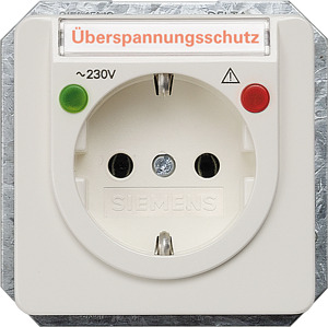SCHUKO-Steckdose 16A Ü-Schutz DELTA profil titanweiss Beschrift.