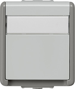 Schuko-Steckdose 1-fach DELTA fläche AP IP44 16A Beschrift.