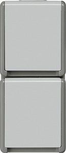 Schuko-Steckdose 2-fach senkrecht DELTA fläche AP IP44 16A 250V