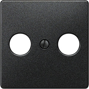 TV/RF/SAT-Abdeckplatte 55x55mm DELTA carbonmetallic 2-Loch