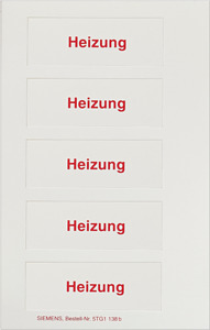 Ersatzschild Wippe Heizung Not-Aus DELTA profil