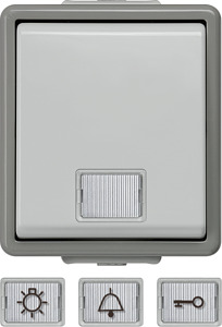 Wipptaster m.Fenster DELTA fläche AP IP44 1 Schliesser